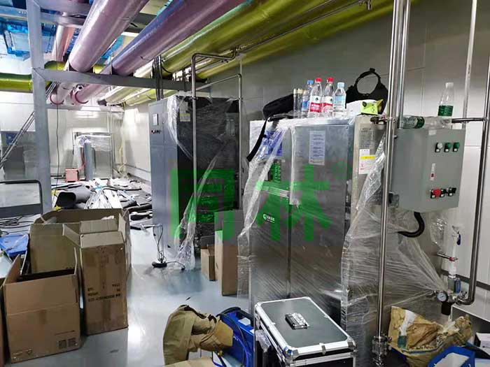 某大型藥廠潔凈間臭氧發(fā)生器工作現(xiàn)場